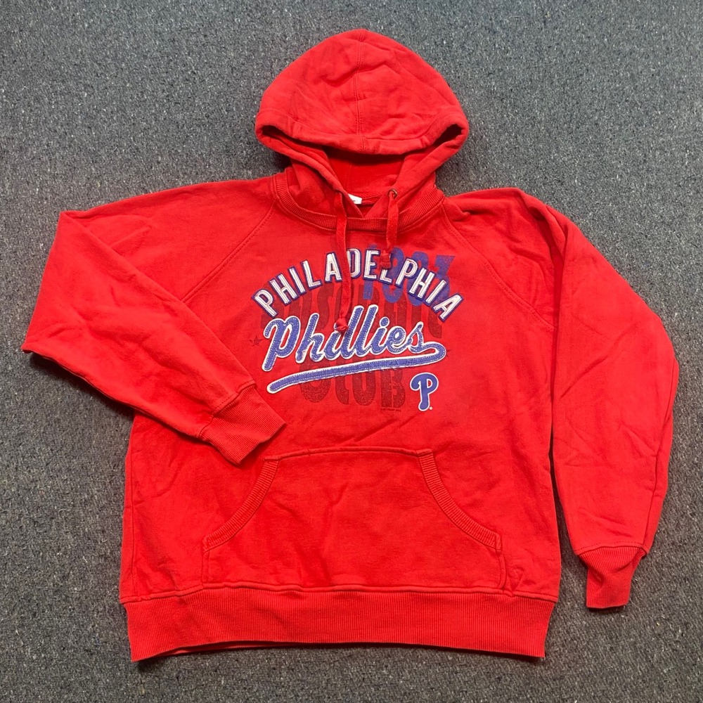 G-III Sports Philadelphia Phillies Hoodie Sz XL Womens Red Skater Gameday MLB